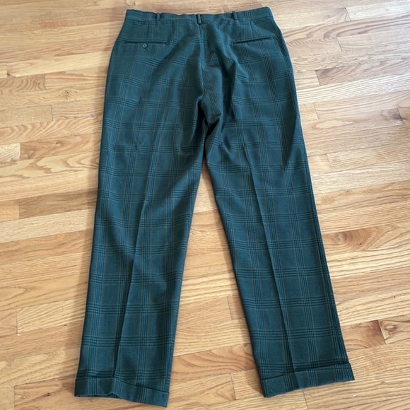 Vintage 60s BRENT Plaid Cuffed Trousers/Pants - Picture 2 of 8
